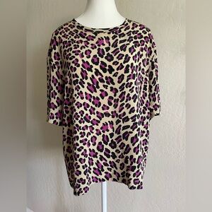 Animal print silk top
